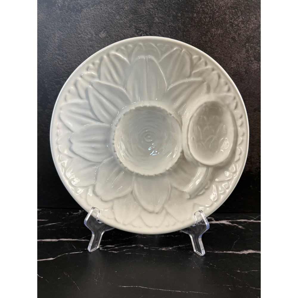 Neuwirth Portugal Majolica Footed Sunflower Artichoke Ceramic 9.5in Plate